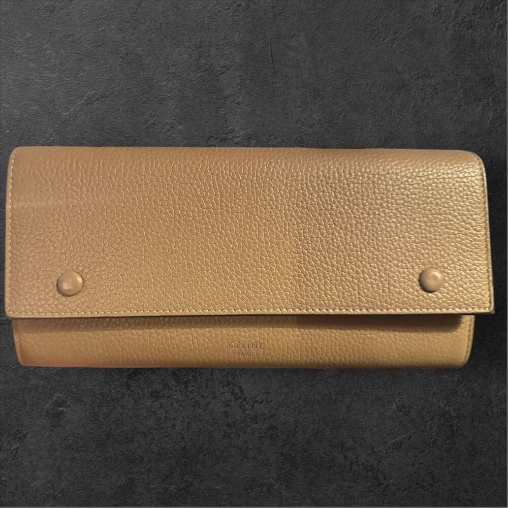 Céline Paris Beige Leather Wallet Chain Shoulder Bag - Picture 4 of 17